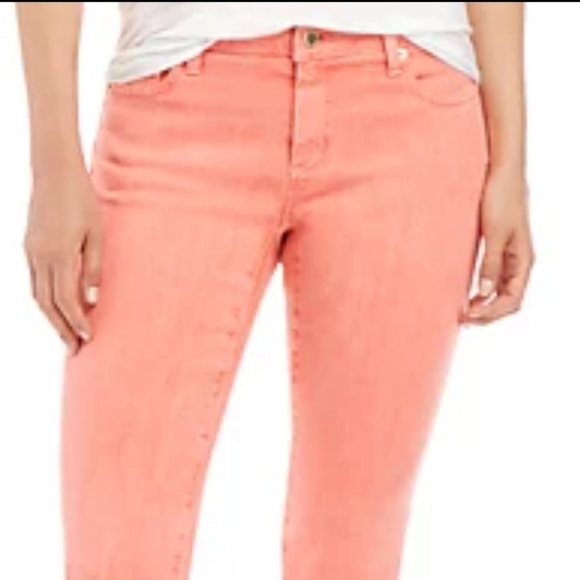 Michael Michael Kors Izzy Skinny Ankle Cropped Jeans Pant Dusty Coral Designer - Picture 12 of 14